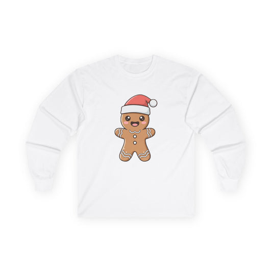 Gingerbread Santa Long Sleeve Tee — Cute Holiday Cookie Graphic
